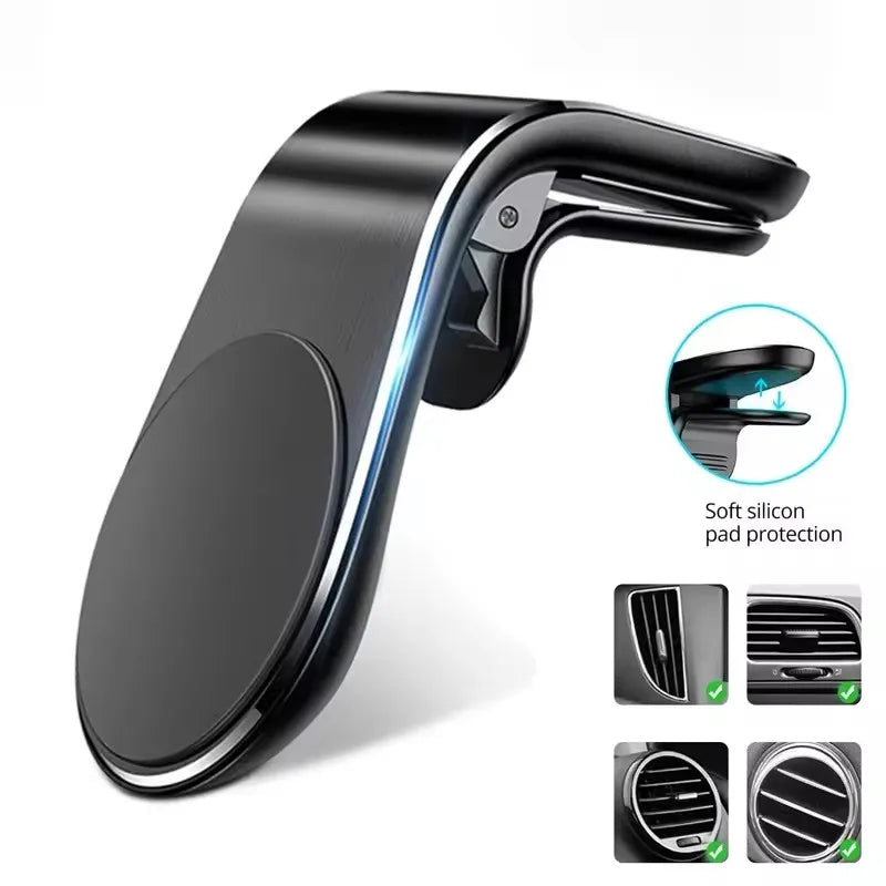 Magnetic Car Phone Holder Air Vent Clip Mount 360 Rotation Mobile Bracket GPS Cell Phone Stand in Car For IPhone Samsung Huawei
