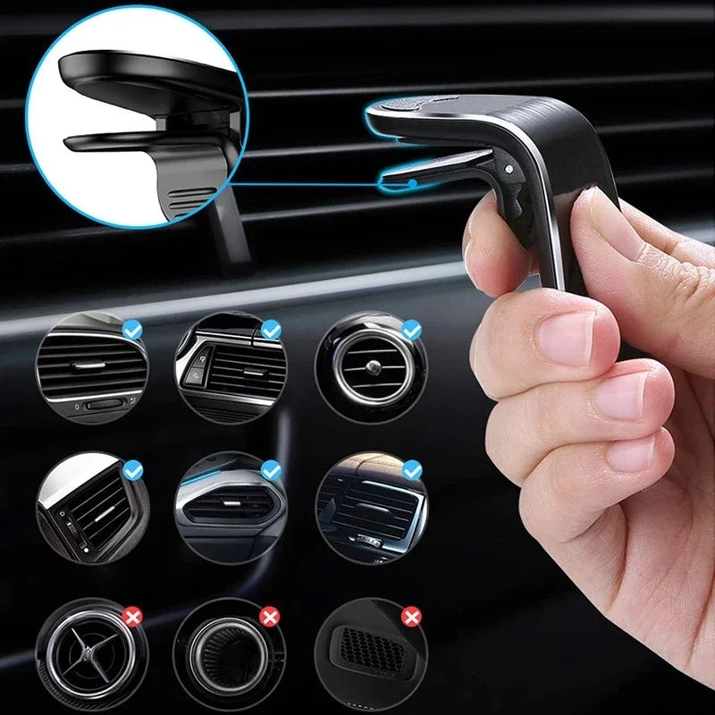 Magnetic Car Phone Holder Air Vent Clip Mount 360 Rotation Mobile Bracket GPS Cell Phone Stand in Car For IPhone Samsung Huawei